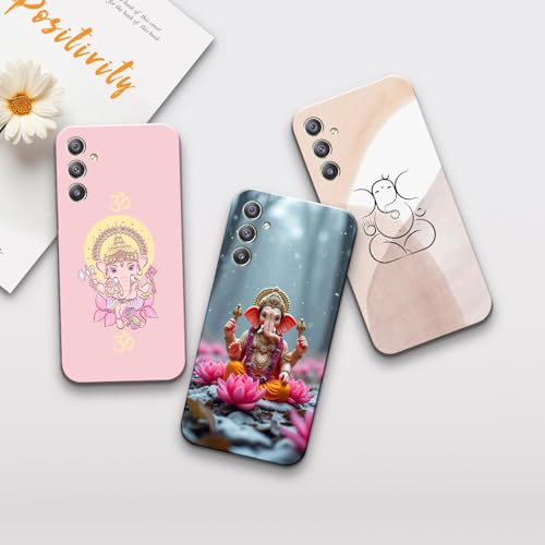 Image of COLORflow Back Cover Compatible with Samsung Galaxy A34 5G | Ganesh Ji, Ganpati Bappa, Lord Ganesha Color Customized Back Cover Compatible with Samsung Galaxy A34 5G