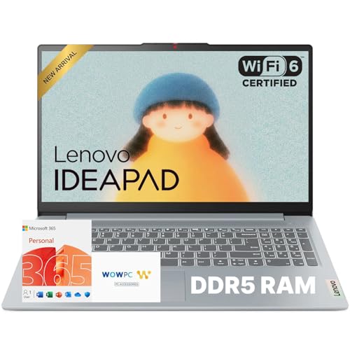 Lenovo IdeaPad Slim 3i 15.6" FHD Laptop • Microsoft Office 365 • Intel 4 Cores • DDR5 • 128GB SSD • Military-Grade • Windows 11 • Quick Setup, Lightweight • Essential Laptop