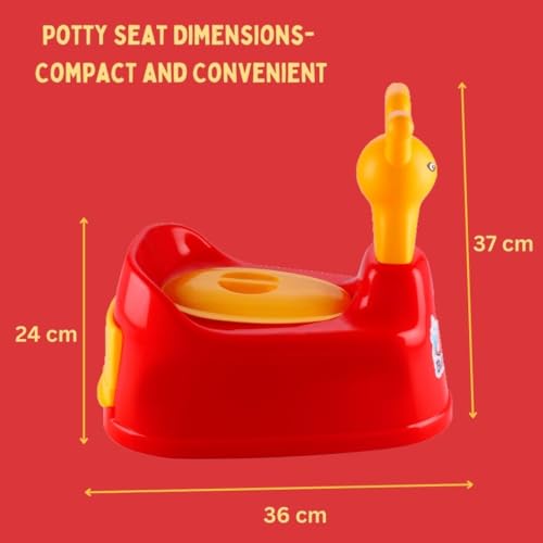 Image of Nabhya Potty Toilet Trainer Seat /Chair with Lid and High Back Support for Toddler Boys Girls (Age 7 Months to 3 Years) (Red)