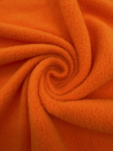 EOVEA - Polar Fleece Fabric by the Yard – Soft Anti-Pill, Warm & Cozy Material for Blankets, Clothing, Crafts, Pet Beds & DIY Sewing – 60” Wide, Solid (Orange, 1/2 Yard)