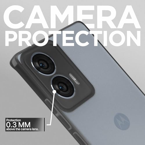 Image of Pikkme Motorola Moto Edge 50 Fusion 5G / Motorola Moto G96 5G Frosted Translucent Clear Back Cover Flexible Case Shockproof Protective Silicone Thin Cover (Black)