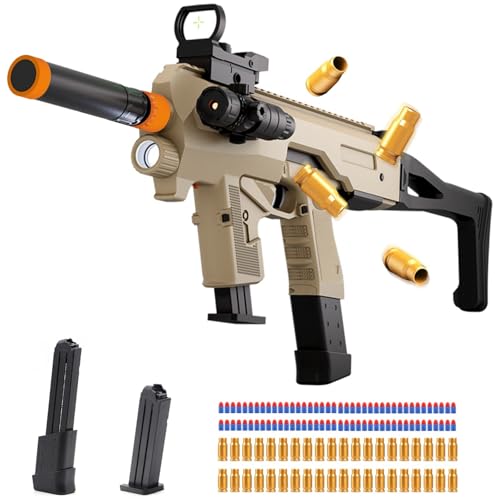 Bugrtey Two Modes Toy Gun Shell Ejecting Rifle with 80 Soft Bullets 40 Shells 2 Clips Soft Bullet Toy Guns Outdoor Shooting Games Christmas Halloween Birthday Gifts