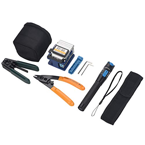 cortador de fibra Kit,Juego de herramientas de pelado de fibra óptica de empalme de empalme de fibra óptica con FC-6S de cuchilla de fibra Cover