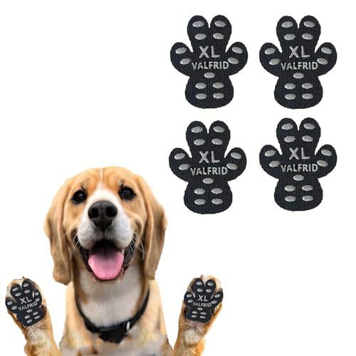 VALFRID Pfotenschoner Anti-Rutsch Premium - rutschfeste Hundepfoten-Pads für Parkett & Laminat - Selbstklebende Pfotenprotektoren als Alternative zu Hundesocken/Schuhen 60 Stück (15 Sets) XL