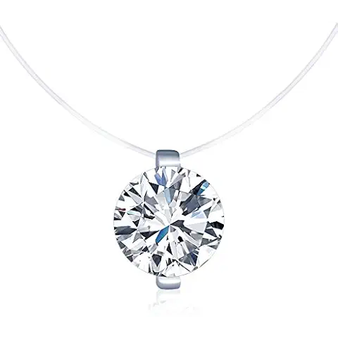 Collar Invisible de Diamantes Plata Ley 925 Cover