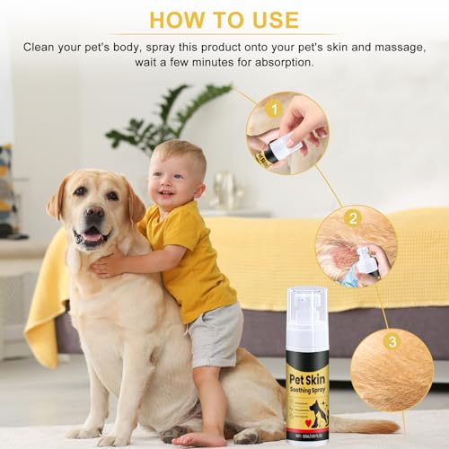 Toivize Pet Skin Care Spray für Hunde & Katzen, Antiseptisches Hautspray, Beruhigendes Spray gegen Juckreiz, Allergien & Trockene Haut, Wundpflege & Schnelle Hautregeneration, 50ml