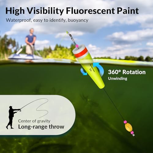 Foto von THKFISH Posen Angeln Schwimmer Angelposen Set Stahlvorfach Hecht Forelle Pose Gewichteter Knallender Schwimmer 4 Stück 28g-GELB-MIT DRAHT