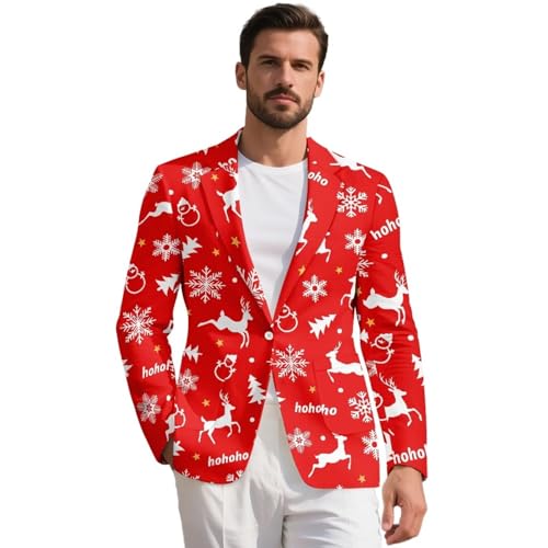 Mens Long Sleeve Suits Classic Notched Lapel One Button Blazers Regular Fit Casual Coat with Pocket Fashion Jackets