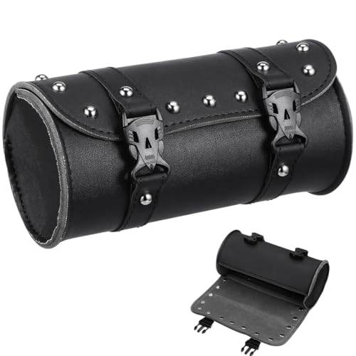 LIOOBO Satteltasche Rund Universal PU Kunstleder Wasserdicht Werkzeugtaschen Retro Tasche