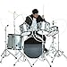 LEIFIDE 4 Pcs 22 Inch Portable Drum Shields Drum Noise Barrier Clear Acrylic Cymbals Shields Kit Sound Baffle Muffles Live Recording Standard Mounting on All Cymbal Stands Shield for Performance