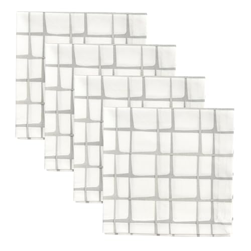 Set de 4 servilletas cuadradas grises Split P miniatura 1