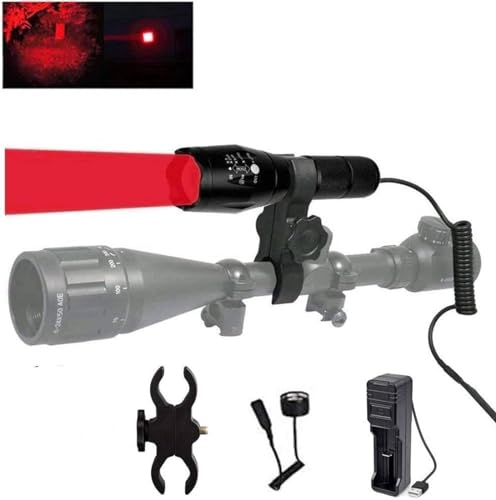 XLENTGEN 300 Yard Red Hunting Light Kit Zoomable Rechargeable with Switch - image 1