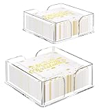 2 Pack Acrylic Guest Towel Napkin Holder, Clear Hand Towel Holder for Bathroom, Paper Hand Towels Storage Tray, Disposable Paper Towel Holder for Kitchen, Parties, Weddings, Hotel, Restaurant