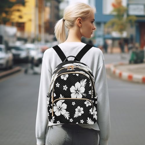 Sac à dos léger Hibiscus matelassé avec grand volume de rangement