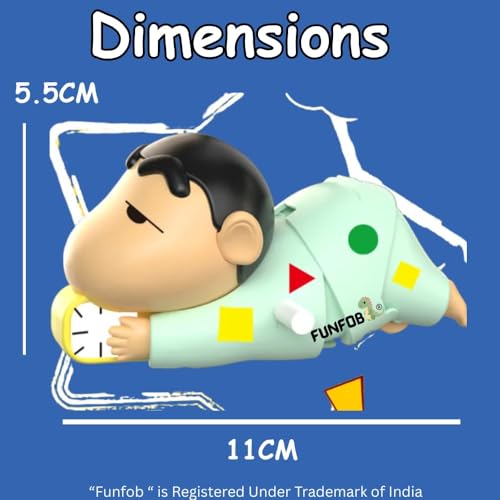 Image of FUNFOB Shinchan Moving Toy Action Figure Width -11cm Collectible PVC Multicolour | Shin-chan Moving - White