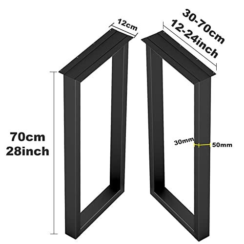 Amazon｜アイアン テーブル脚, 高さ70cm 奥行30-60cm, ブラック メタル