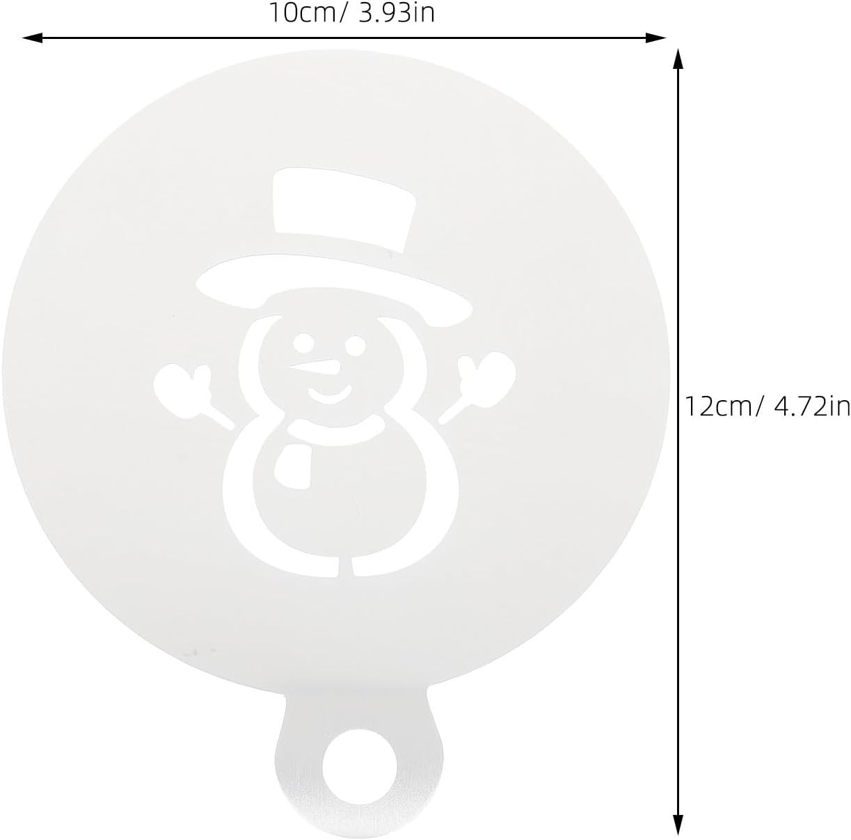 4 Pcs Creative Christmas Cake Stencils and Coffee Decorating Stencils Set, Stainless Steel DIY Baking Supplies for Decorating Cakes and Breads with Adorable Holiday Designs