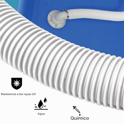 Miniatura 4 de Bustlwor Una Manguera De Piscina De 32mm, Manguera De Repuesto Para Piscinas Elevadas, Manguera De Piscina Flexible Con Dos Abrazaderas De Metal, Adecuada Para Piscinas, Spas, Acuarios