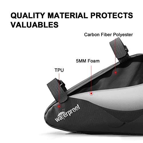 image for NDakter Bike Frame Storage Bag 2L, Waterproof Bicycle Triangle Pouch, 