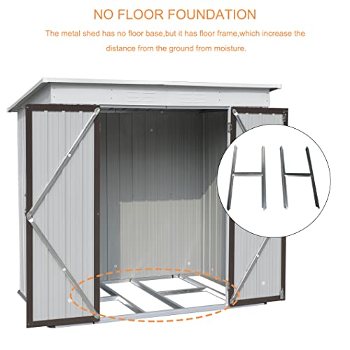 6X4 Ft Outdoor Storage Bike Shed,Lockable Double Doors Metal Shed With Vents And Galvanized Steel,Outdoor Shed Tool Shed For Garden,Backyard,Lawn Mower,No Floor #TOP2