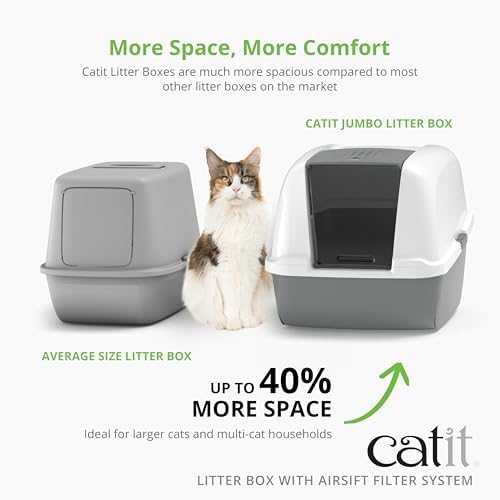 Catit 50702 Kapaklı kedi kumu kutusu, 46 x 41.5 x 54.5cm, beyaz/gri (ürün değişebilir) - Görsel 3