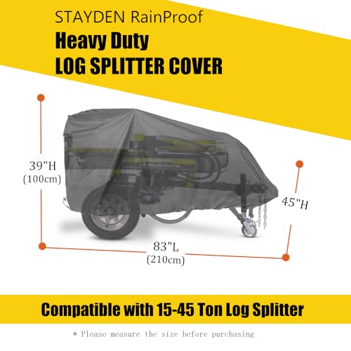 STAYDEN Log Splitter Cover Waterproof 1200D ,Tear Resistance Wood Splitter Cover, All Wather Proof 15-45 Ton Log Splitter Accessor