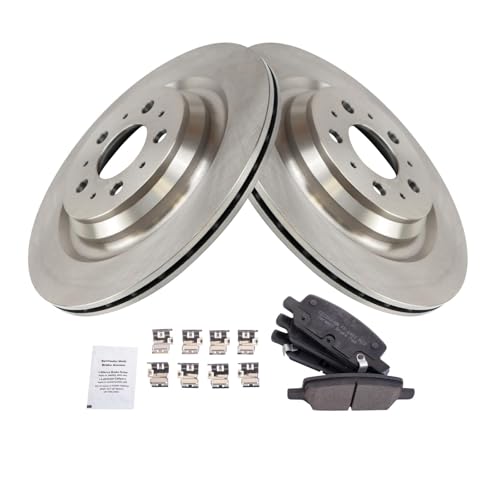 Image of TRQ Rear Brake Pad and Rotor Set Ceramic Compatible with 2017-2020 Tesla 3