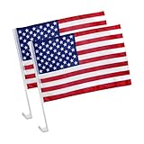 UHANBUT 2PCS American Car Window Flags, 17' x 12' USA Car Flag with Window Clip &...
