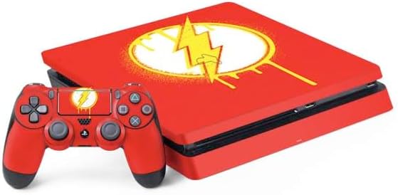Skinit Decal Gaming Skin Compatible with PS4 Slim Bundle - Officially Licensed DC Comics The Flash Action Pose Design