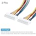 MECCANIXITY XH Female to Female 8Pin Breadboard Jumper Wire 2.54mm Pitch Ribbon Cable 20cm Long Electronics Breadboard Ribbon Cables for Breadboard Electronic Projects Pack of 2