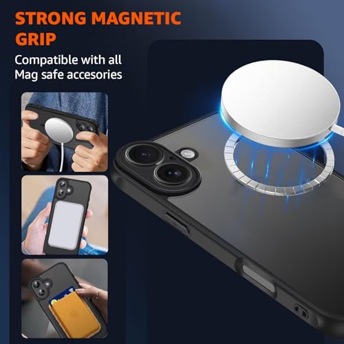 Image of Amozo for iPhone 16 Plus Back Case Cover | Defence Series Matte Camera & Drop Protection Back Cover Case for iPhone 16 Plus (Polycarbonate|Black)