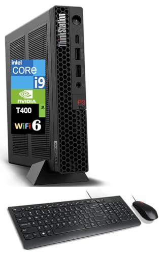 Image of Lenovo ThinkStation Workstation Mini Desktop (Intel i9-14900, T400 4GB, 64GB DDR5, 8TB PCIe SSD, WiFi 6, Bluetooth 5.3, 300W PSU, RJ-45, 1x DP; 3X mDP, HDMI, Win 11 Home) w /Premium Backpack