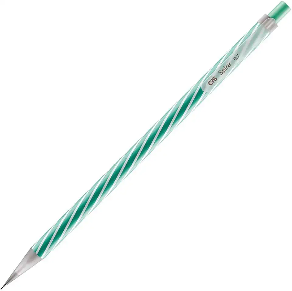 Lapiseira Escolar 0.7mm CIS Spiro, Verde, Blister com 1 unidade + Grafite