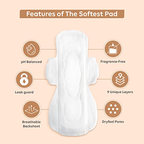LAIQA Rash-Free Ultra Soft Heavy Flow Sanitary Pads Combo for Women|15XL+15L Premium Pads with 30 Disposable Bags+6 Free Pantyliners|Made with Natural Fibers|No Chlorine|No... - Image 2