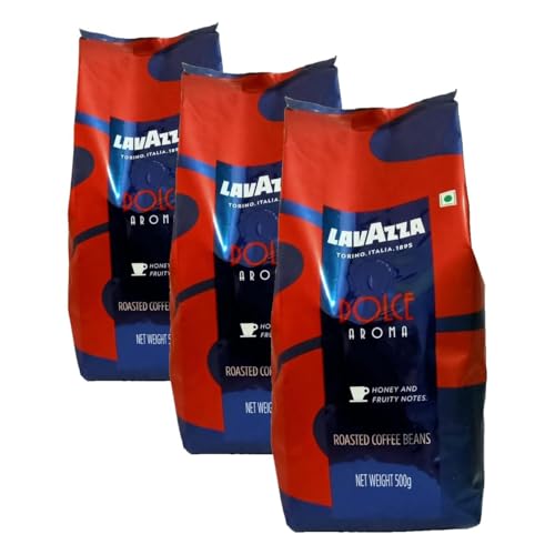 Image of Lavazza Dolce Aroma | Roasted Coffee Beans | Medium Dark Roast | Natural Arabica Blend | 500g Pack (Pack of 3)