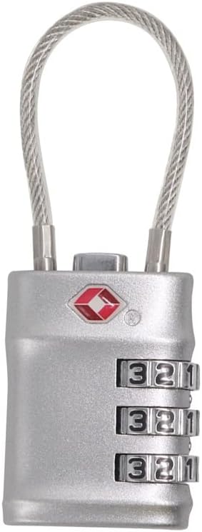 Lucchetto per bagagli Codice bianco Combinazione di sicurezza a 4 cifre Lucchetto per bagagli in lega approvato TSA Nero Confezione da 1