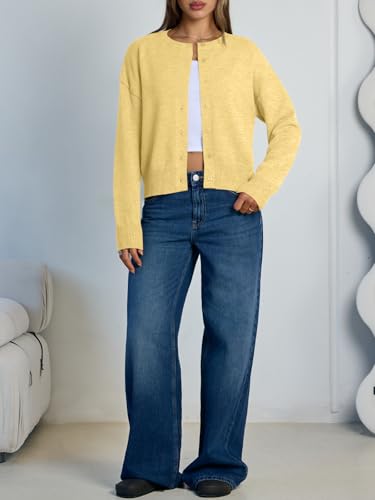 Image of Trendy Queen Cropped Cardigan Sweaters for Women Lightweight Y2k Fall Outfits Spring Fashion Clothes 2026