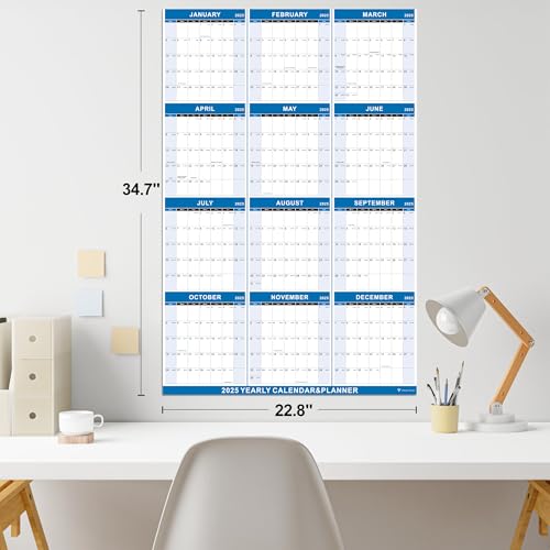 Vibrant Focus Calendário de parede anual 2025 – calendário anual de 2025, calendário de parede anual