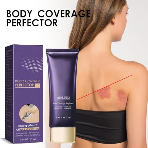 All-Over Teint Perfektionierer mit Extra großer Körper Make-up-Pinsel, Körper Vollbedeckung Perfektionierer, Wasserfester, schweißfester und lang anhaltender Concealer für Frauen (1PC Set, 74ml) – Bild 3