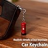 LLXUANKK 3 PCS London Souvenir Keychain Set - British Red Bus, Telephone Booth, and Mailbox Keychains, 3D British Landmark Keychain for Bags, Backpacks, and Collections #2