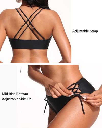 Women's Two Piece Bikini - Push Up Swimsuit Set V Neck Lace Up Bathing Suit 2025 Swimwear2