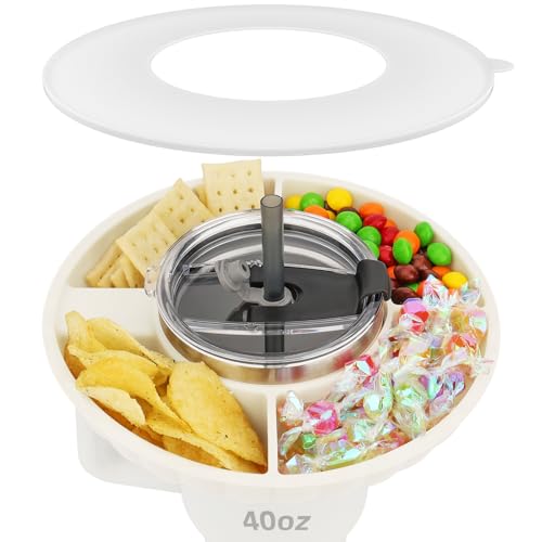 Snackschale mit Deckel für Stanley Cup 40oz/1,18L, NUR FÜR 40OZ, Snackteller kompatibel mit Stanley Quencher 40oz, Silik...