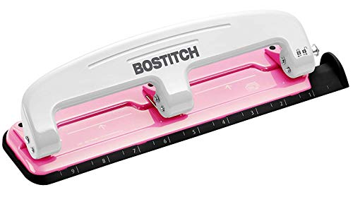 PaperPro inCOURAGE 12 Reduced Effort 3-Hole Punch, 12 Sheets, Pink (2188), 4 Pack