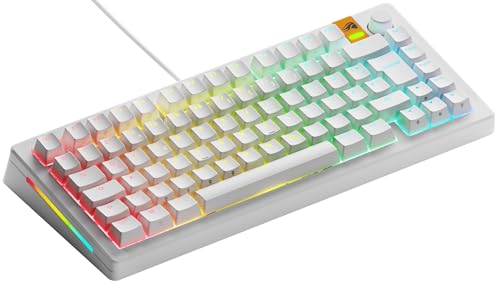 Image of Glorious Gaming GMMK 3 HE: Responsive Keyboard, Hall Effect, 8K Polling Rate, MX and Magnetic Switches (Hot Swap), Keyboard 75%, Modular Seals, Double PBT Caps, German QWERTZ - White