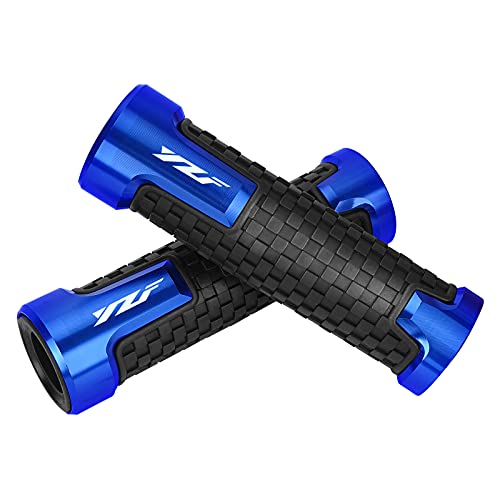 Mocar 7/8" 22Mm Motorcycle Handlebar Grips With Grip Ends For Yamaha Yzf R1 R3 R6 R15 R25 R125 600R (Blue, Small) #TOP1