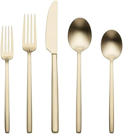 Oneida 896762 Dean Satin Champagne 20 Piece Flatware Set