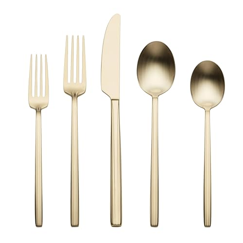 Oneida 896762 Dean Satin Champagne 20 Piece Flatware Set