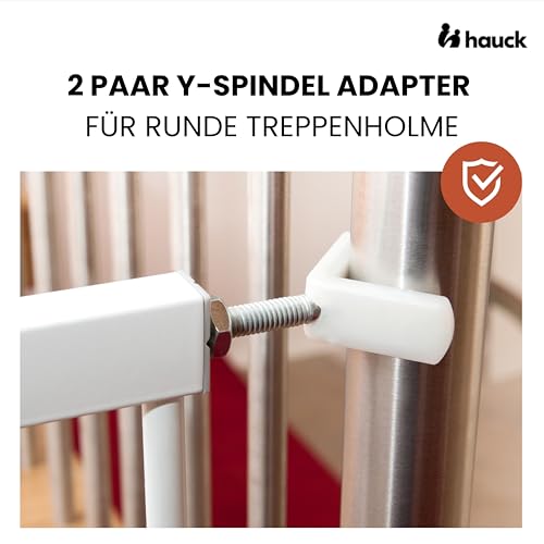 Hauck Y Spindel zur Befestigung von Kindergitter and Treppengeländern, 11 cm Gewindelänge / 10 cm Durchmesser, hauck Tür- & Treppenschutzgitter Zubehör (Weiß) (Packung mit 2)