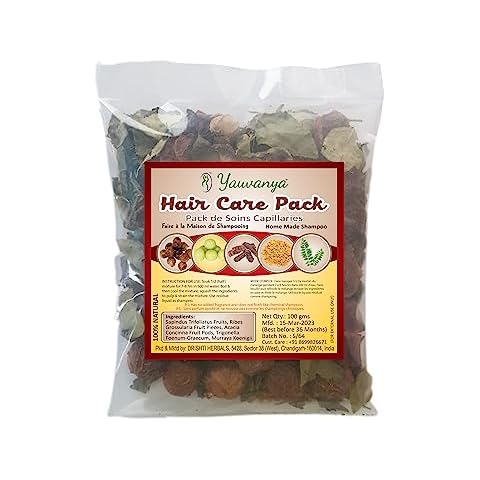 Yauvanya Make at Home Shampoo DIY Hair Care Pack (Sulphate & Paraben free, 100% natural, chemical free) - 3X100 gms | Reetha, Shikakai, Amla, Curry Leaves, Fenugreek Seeds Cover