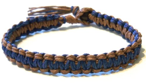 Pulsera de cáñamo hecha a mano estilo surfista hawaiano ajustable
